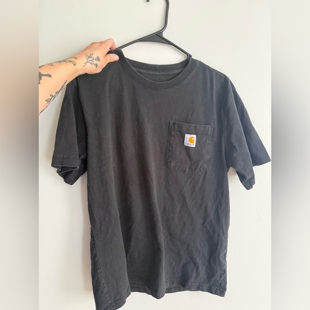 Carhartt Black Pocket Tee with Logo Patch - Men's